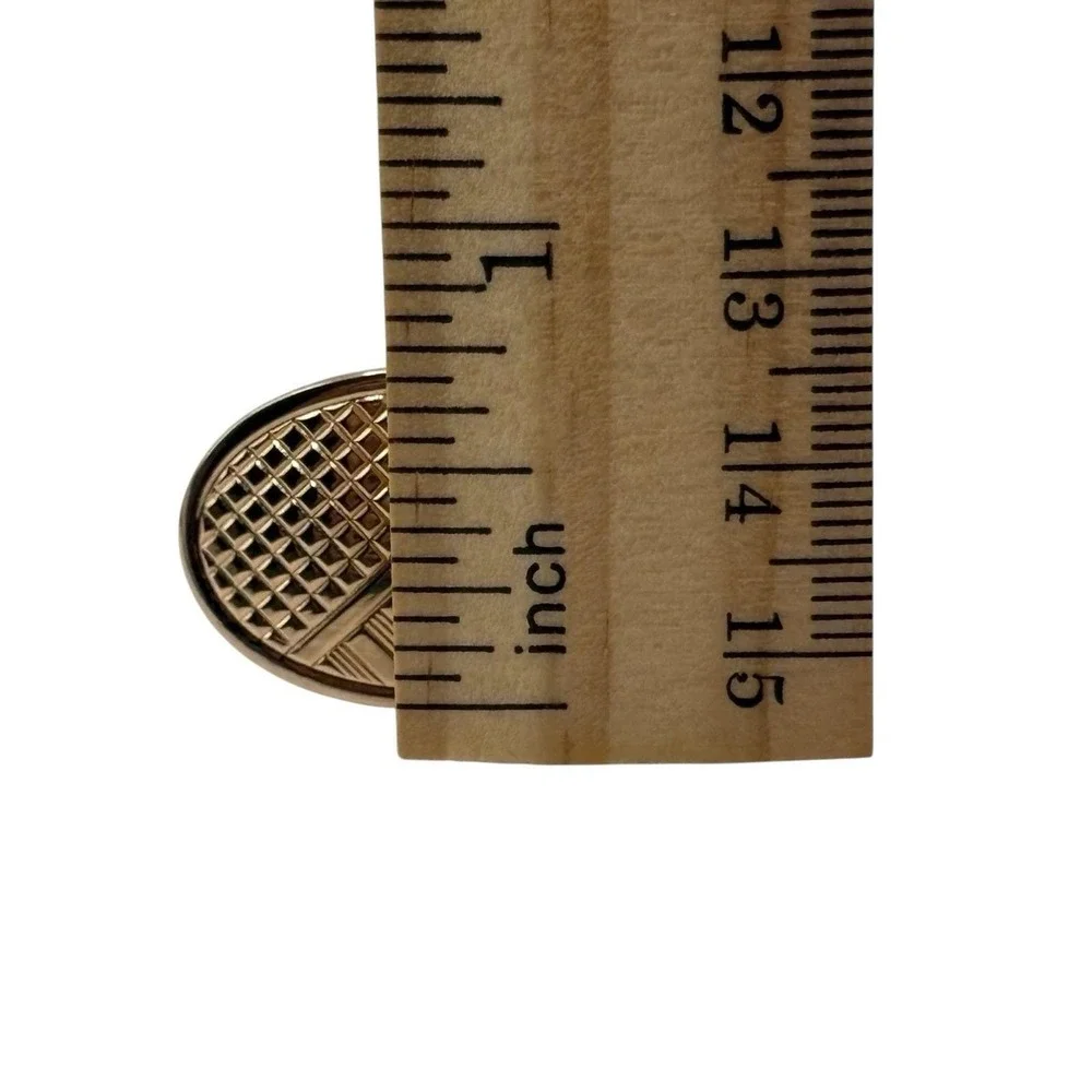 Vintage Hickok Cufflinks USA Gold Tone MCM‎ Oval Abstract Pattern Bullet Back